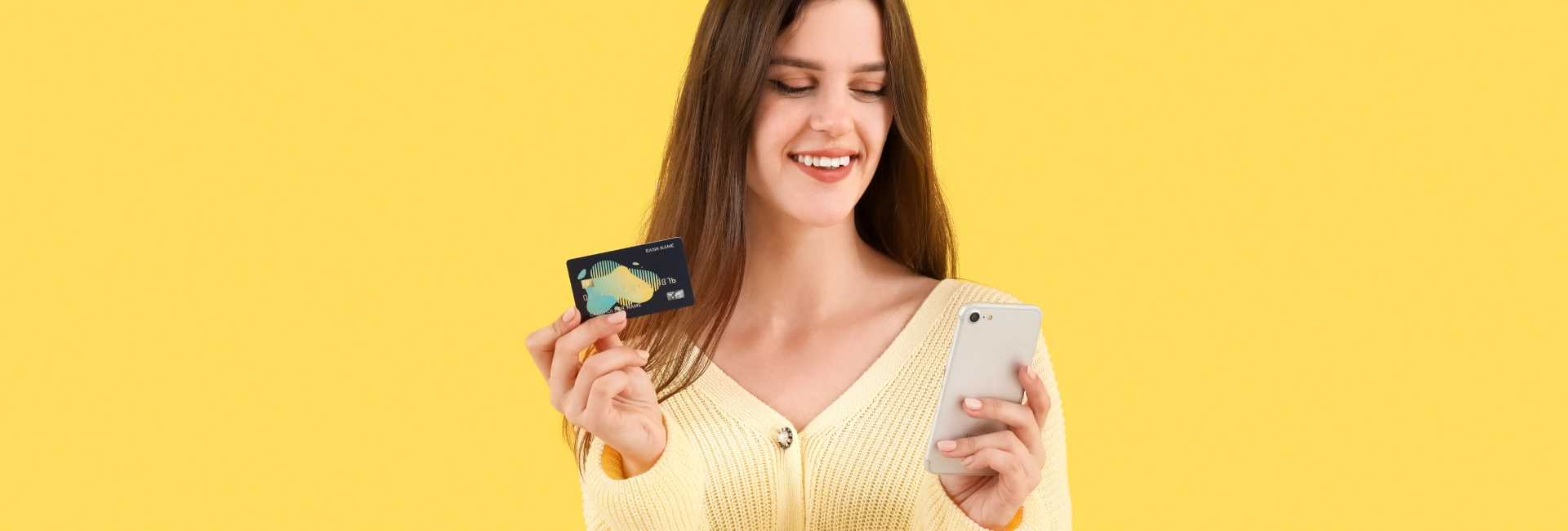 Woman With A Phone And Credit Card 1920X650